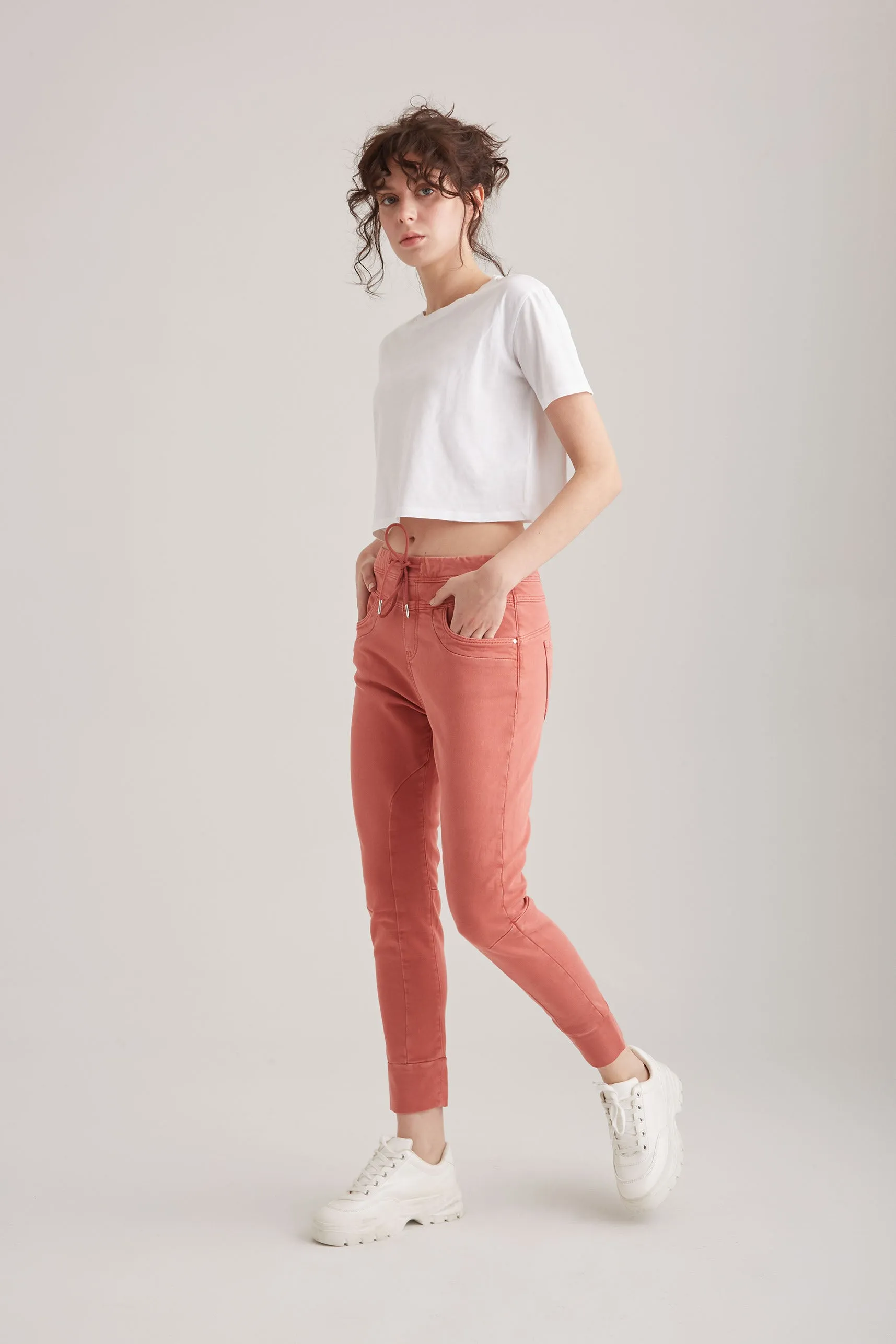 Mila - Mid Waist Jogger 5 Pocket - Sunset
