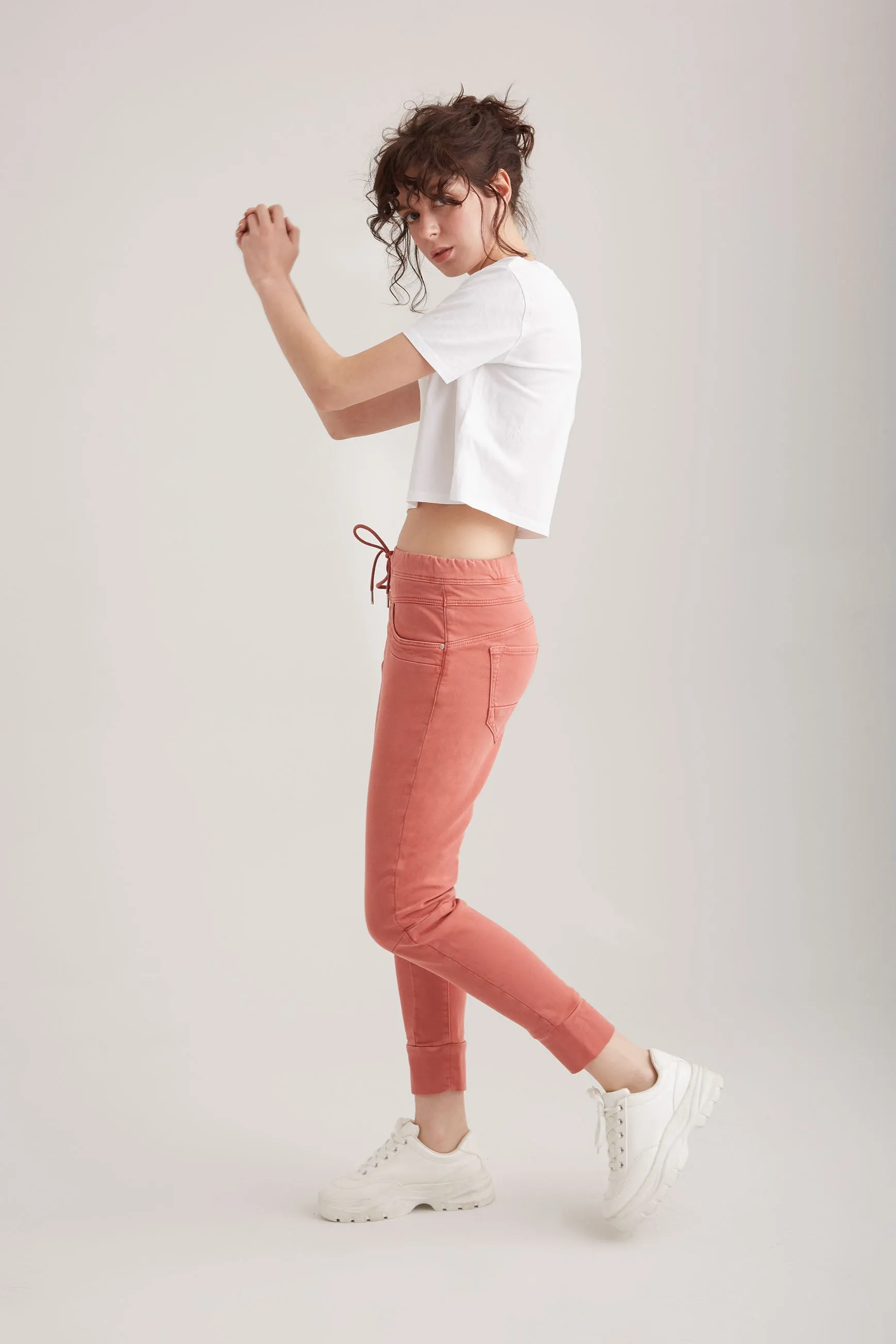 Mila - Mid Waist Jogger 5 Pocket - Sunset