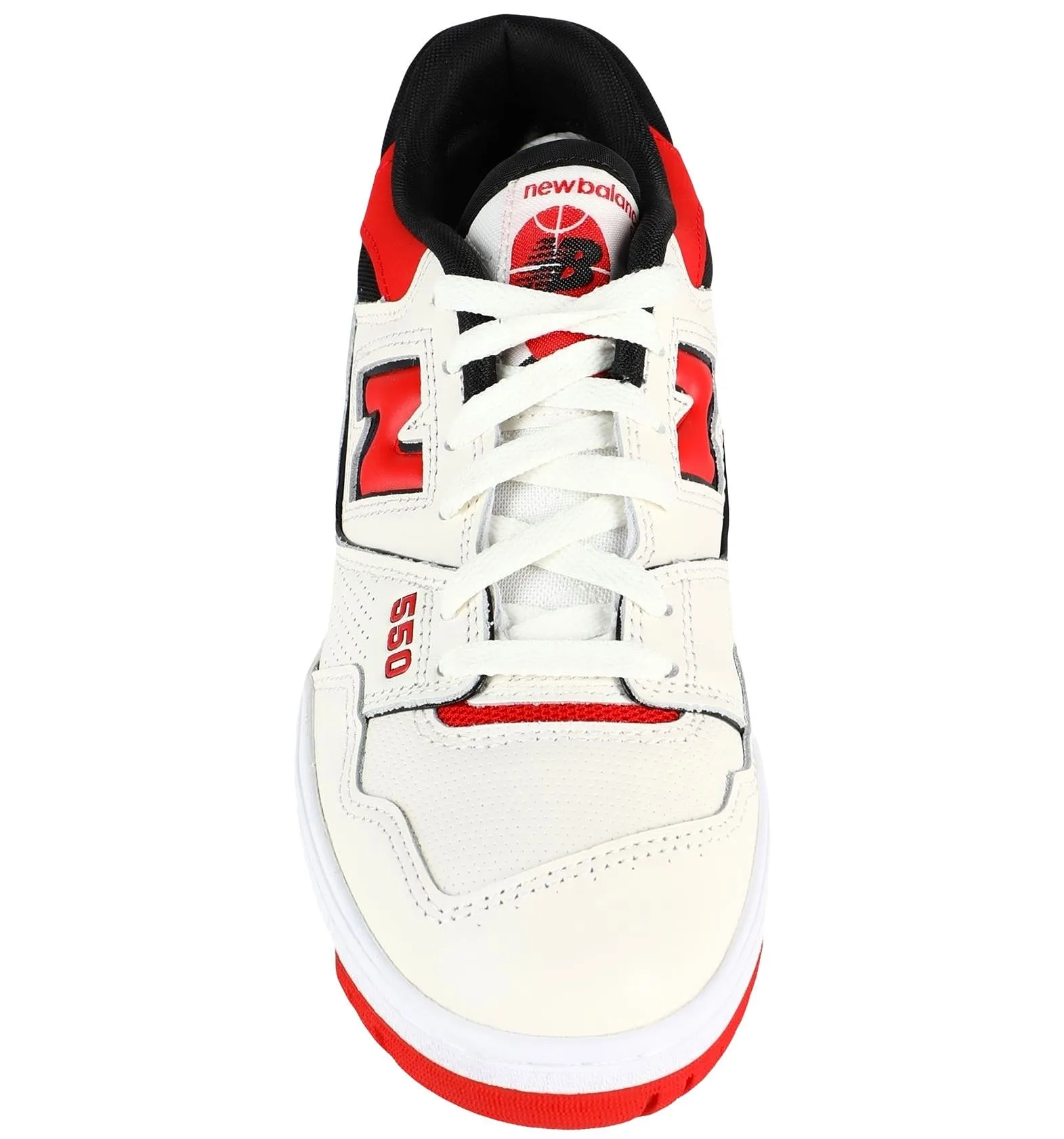 New Balance 550 sneakers, cream/red/black