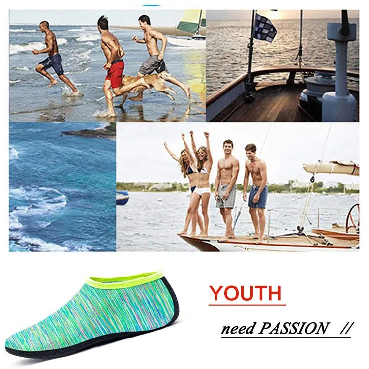 Non-slip Plastic Grain Texture Thick Cloth Sole Printing Diving Shoes and Socks, One Pair, Size:S (Blue Figured)