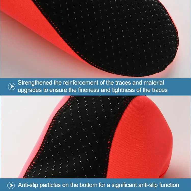 Non-slip Plastic Grain Texture Thick Cloth Sole Solid Color Diving Shoes and Socks, One Pair(Navy Blue)