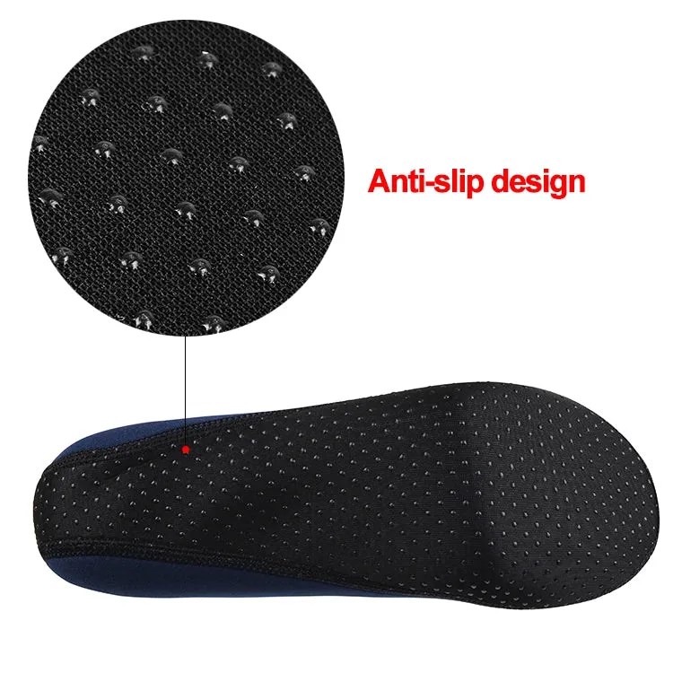 Non-slip Plastic Grain Texture Thick Cloth Sole Solid Color Diving Shoes and Socks, One Pair(Navy Blue)