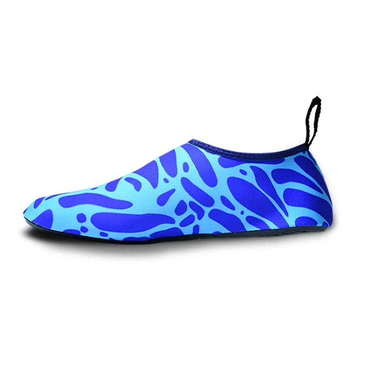 Non-slip Wear-resisting Thick Rubber Sole Diving Shoes and  Socks, One Pair(Figured Blue)