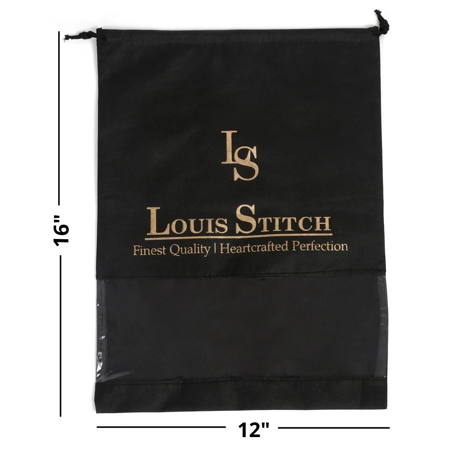 Non Woven Shoe Bag Pack Of  6 Black & Beige See Thru