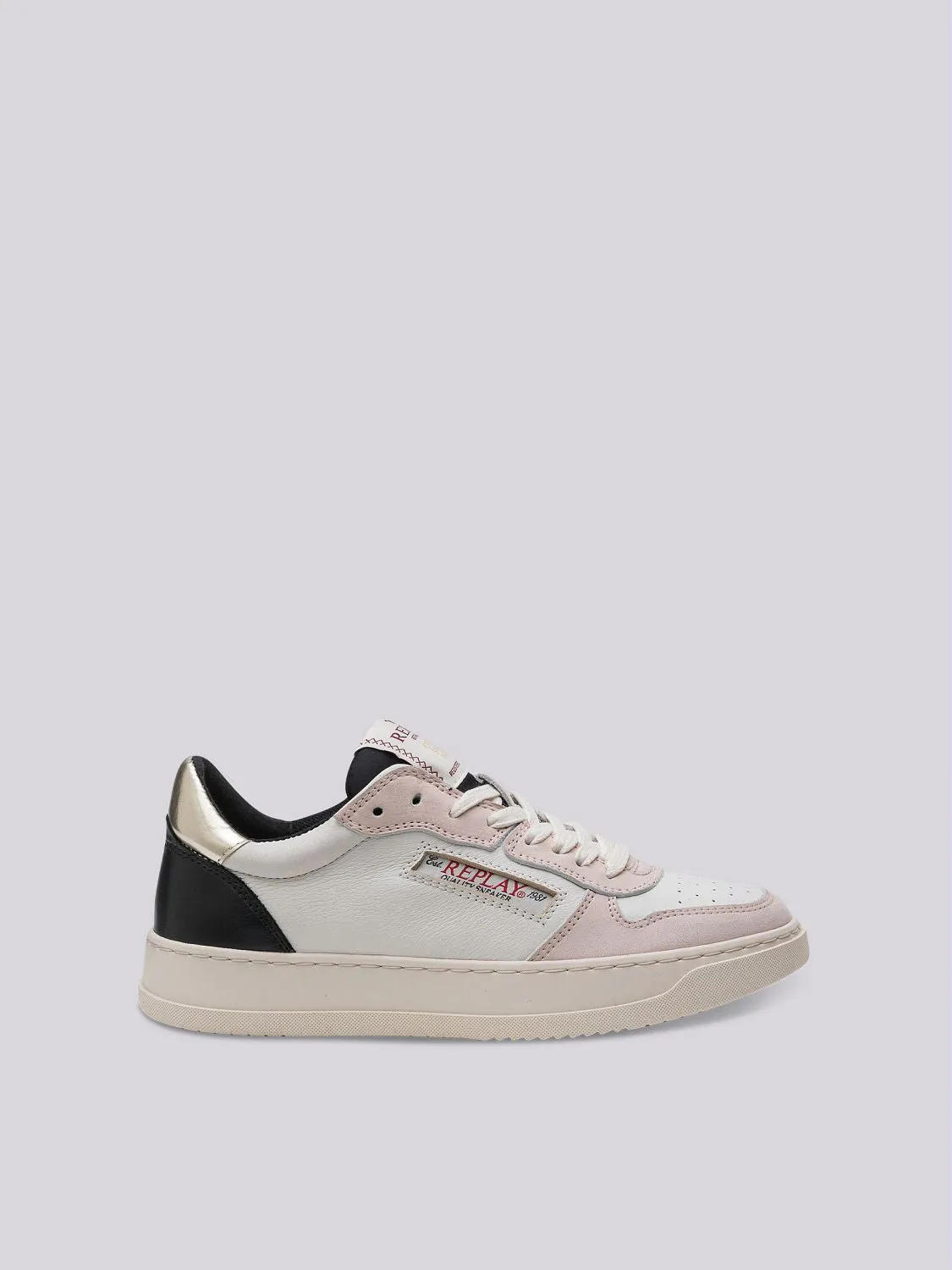 RELOAD W HARLEQUIN LEATHER SNEAKERS WITH LACES