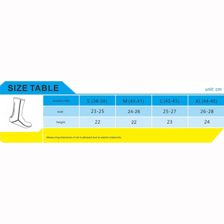 SLINX 1130 3mm Neoprene Cold Protection Diving Socks Super Elastic Non-slip Diving Fins Anti-wear Socks, Size: S (38-39)