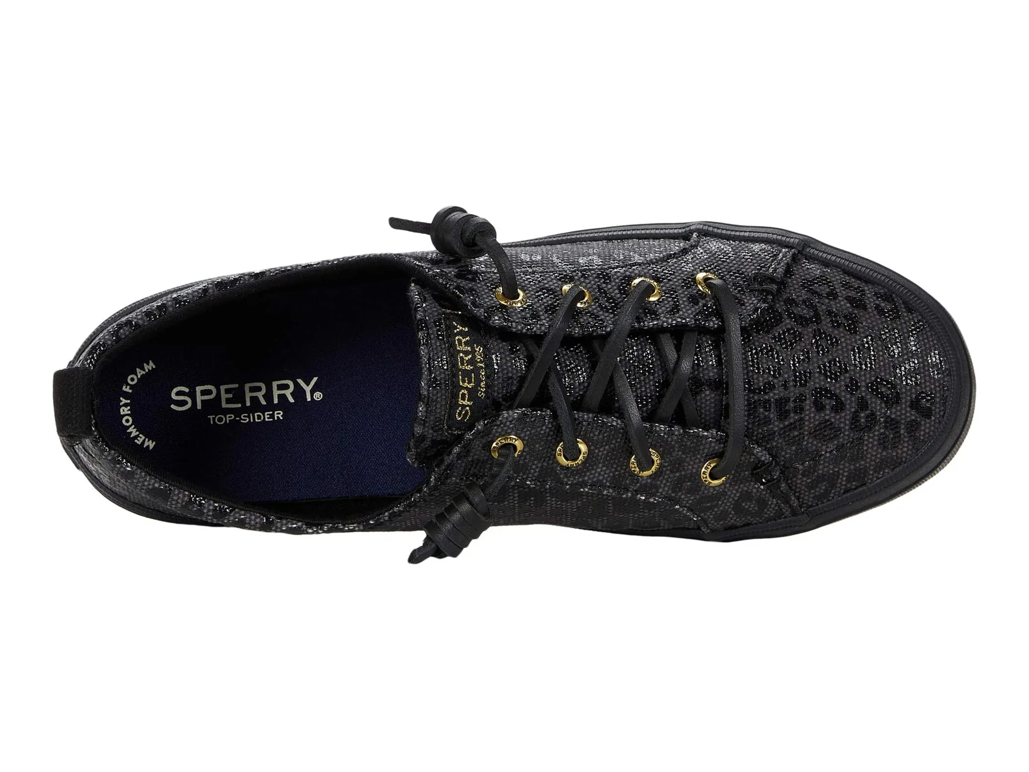 Sperry Crest Vibe Linen Lace Up Sneaker BLACK/BLACK