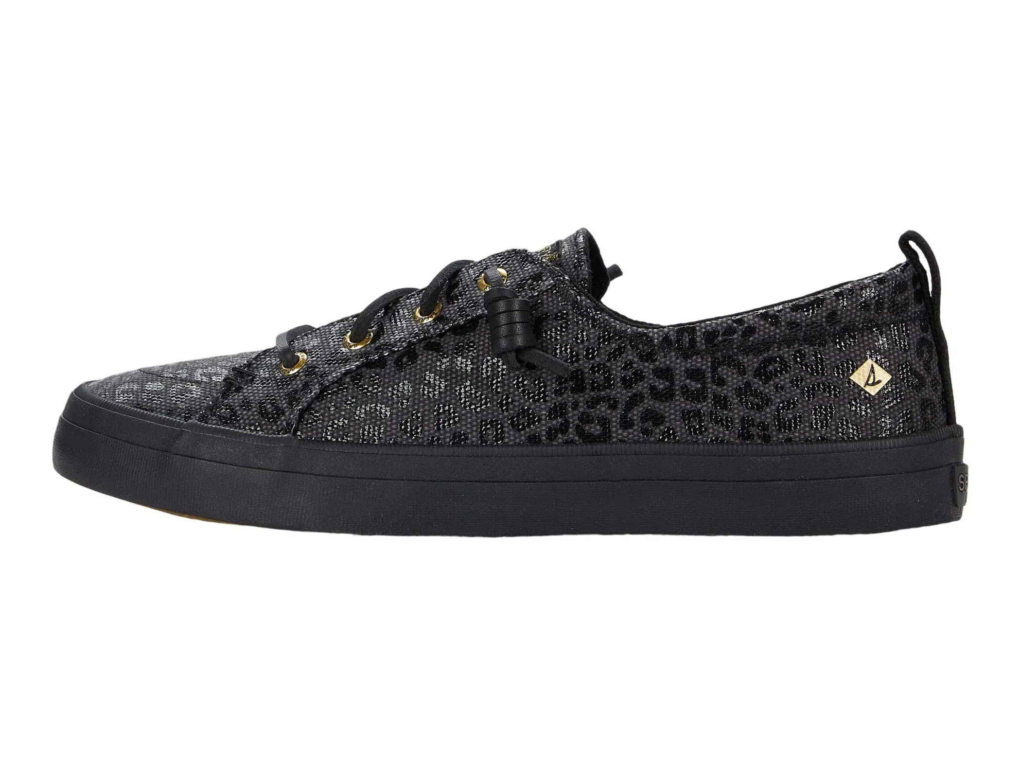 Sperry Crest Vibe Linen Lace Up Sneaker BLACK/BLACK
