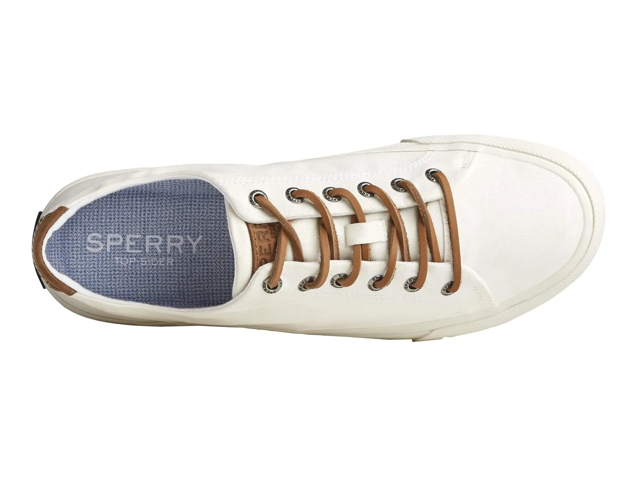 Sperry Striper Ii LTT Lace Up Lightweight Canvas Sneaker SW WHITE