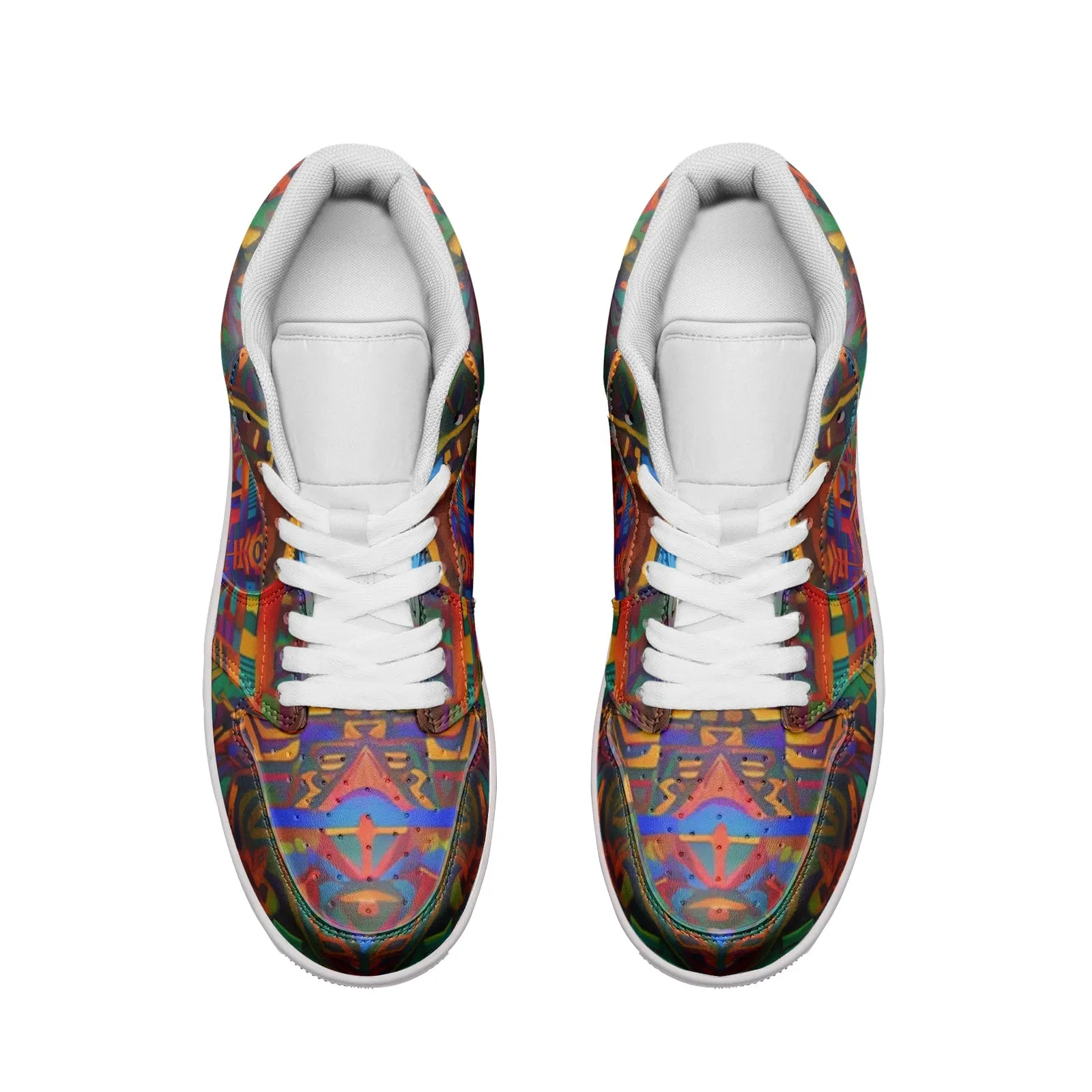 STAINED GLASS Unisex Low Top Leather Sneakers