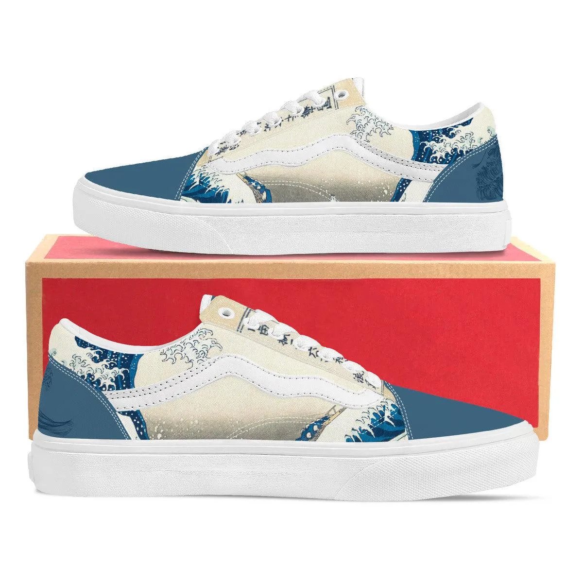 The Great Wave Low Top Flat Sneaker