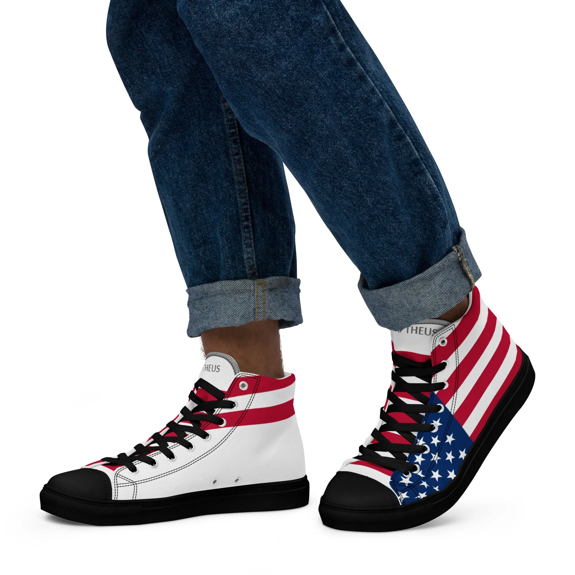THEUS Men’s high top USA canvas shoes