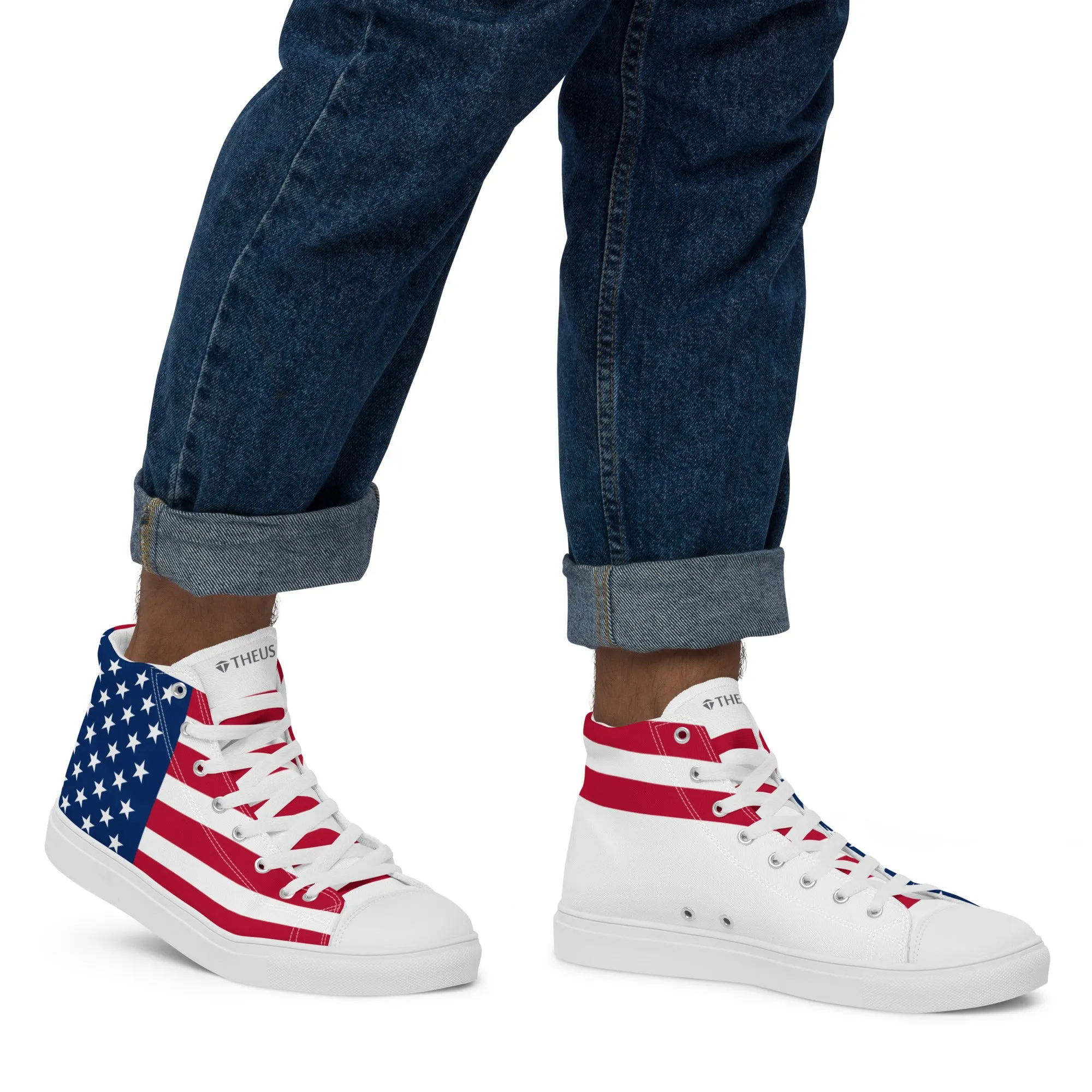THEUS Men’s high top USA canvas shoes