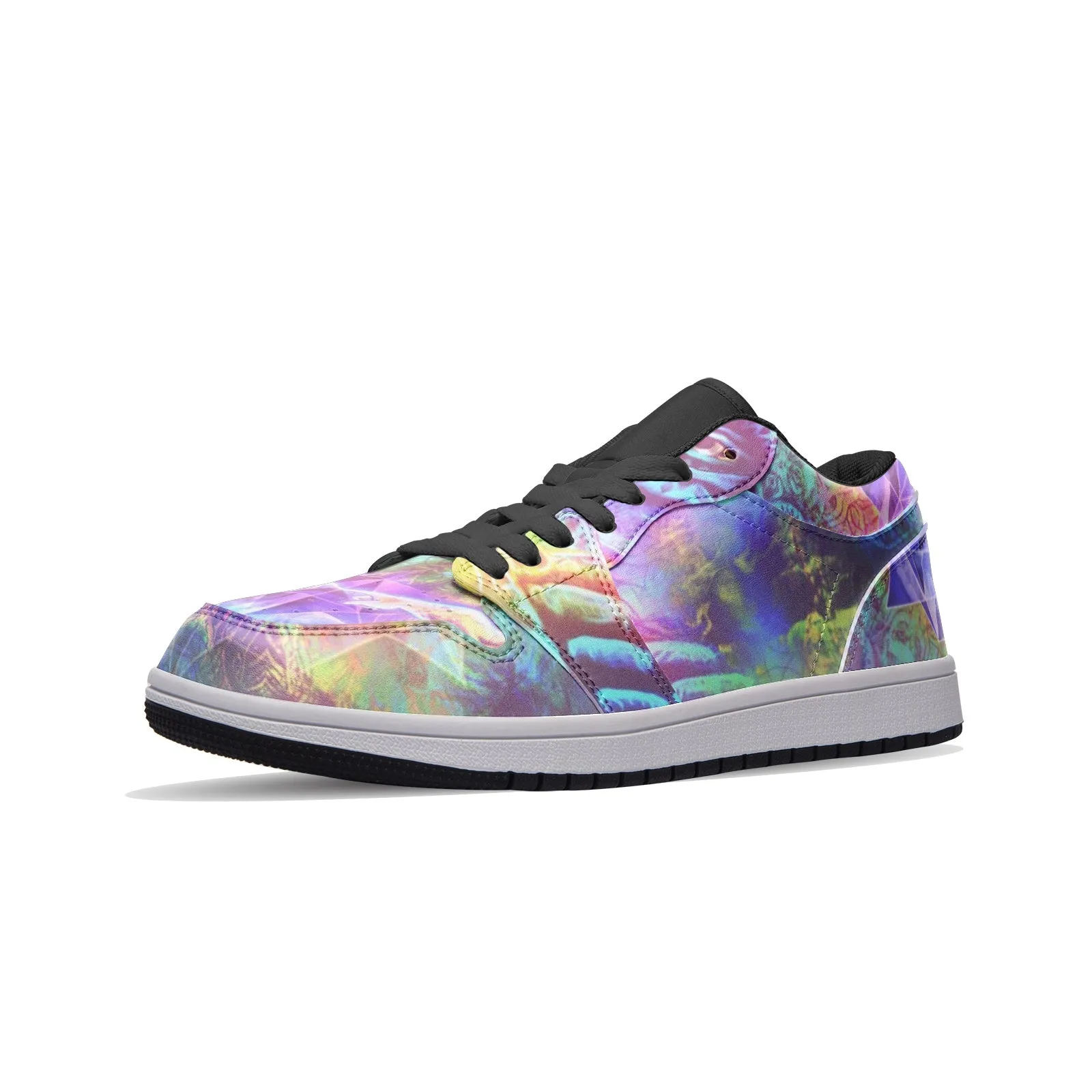 Transition To Butterfly Unisex Low Top Leather Sneakers | Salvia Droid
