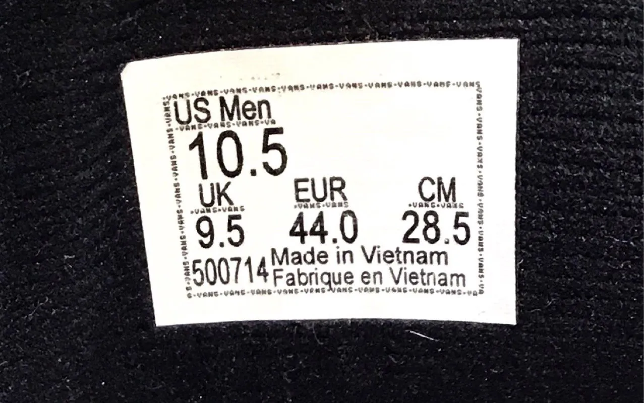 Vans Men's Black Low-Top Athletic Shoes - Size 10.5