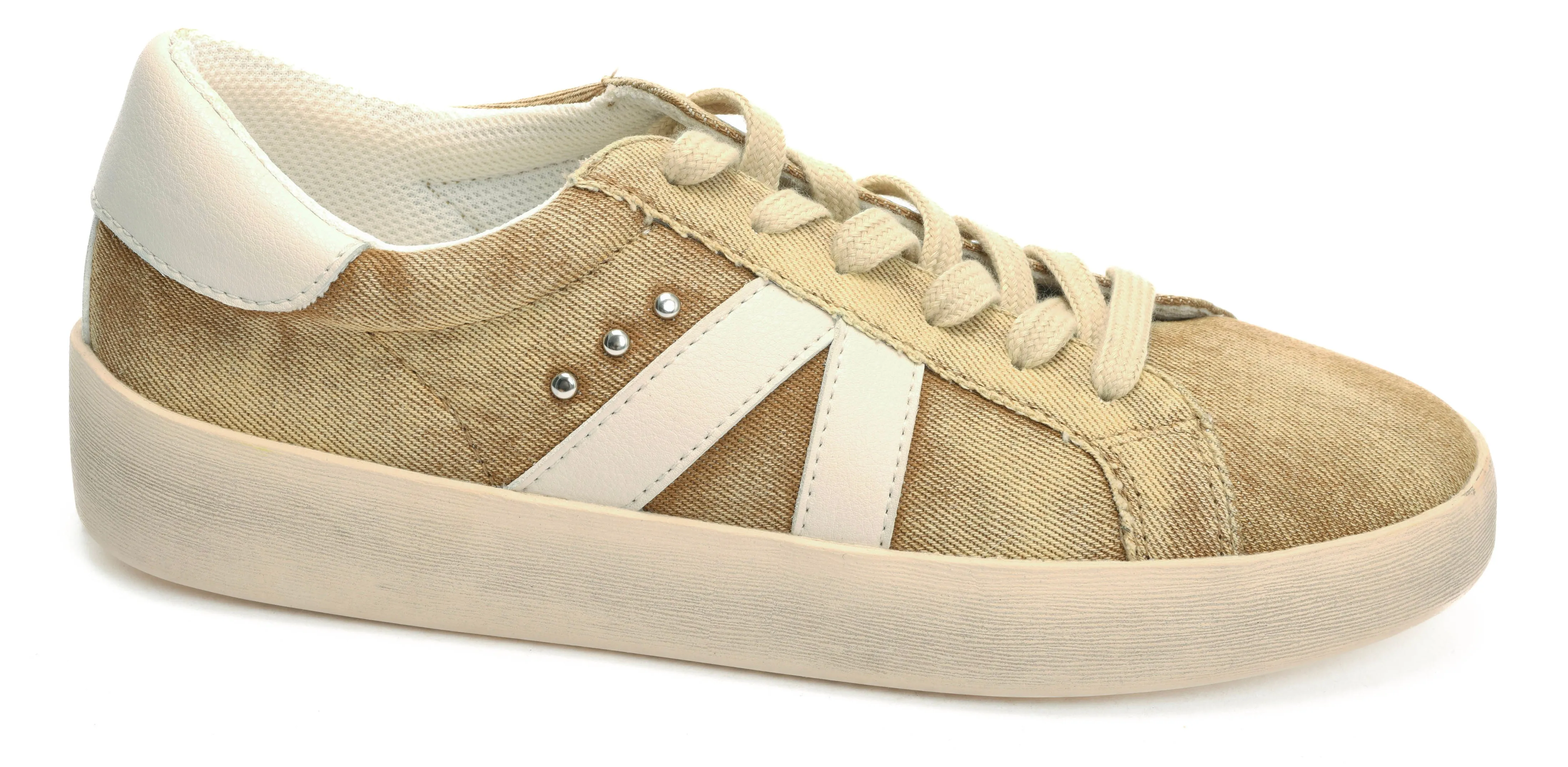 Washed Tan Denim Sneaker