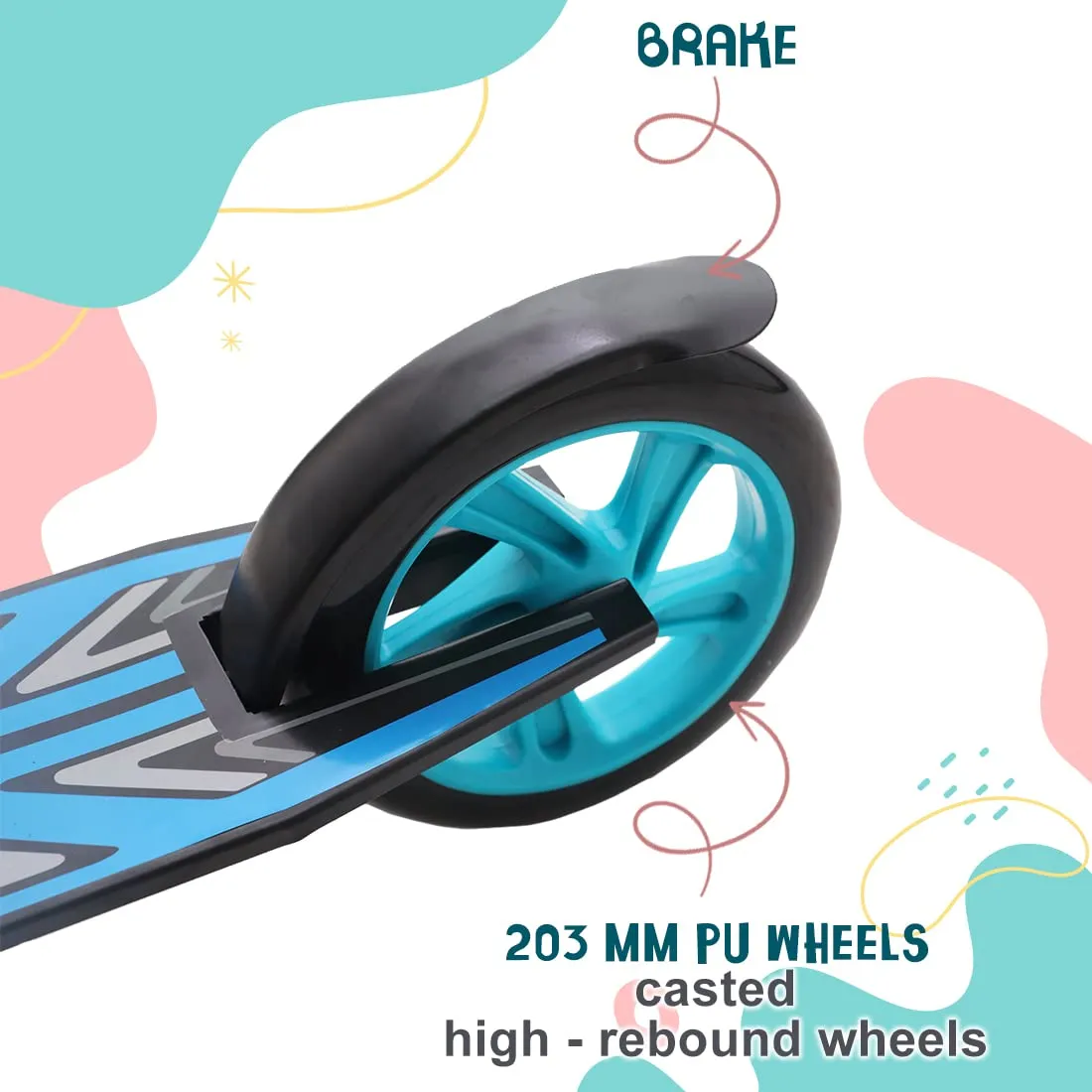 Wembley Kick Scooter for Kids | 2 Wheels Steel Frame Foldable and 3 Adjustable Height | Skating Cycle for Kids 6-12 to 14 Years Boys Girls - Blue BIS Certified - Capacity 50kg