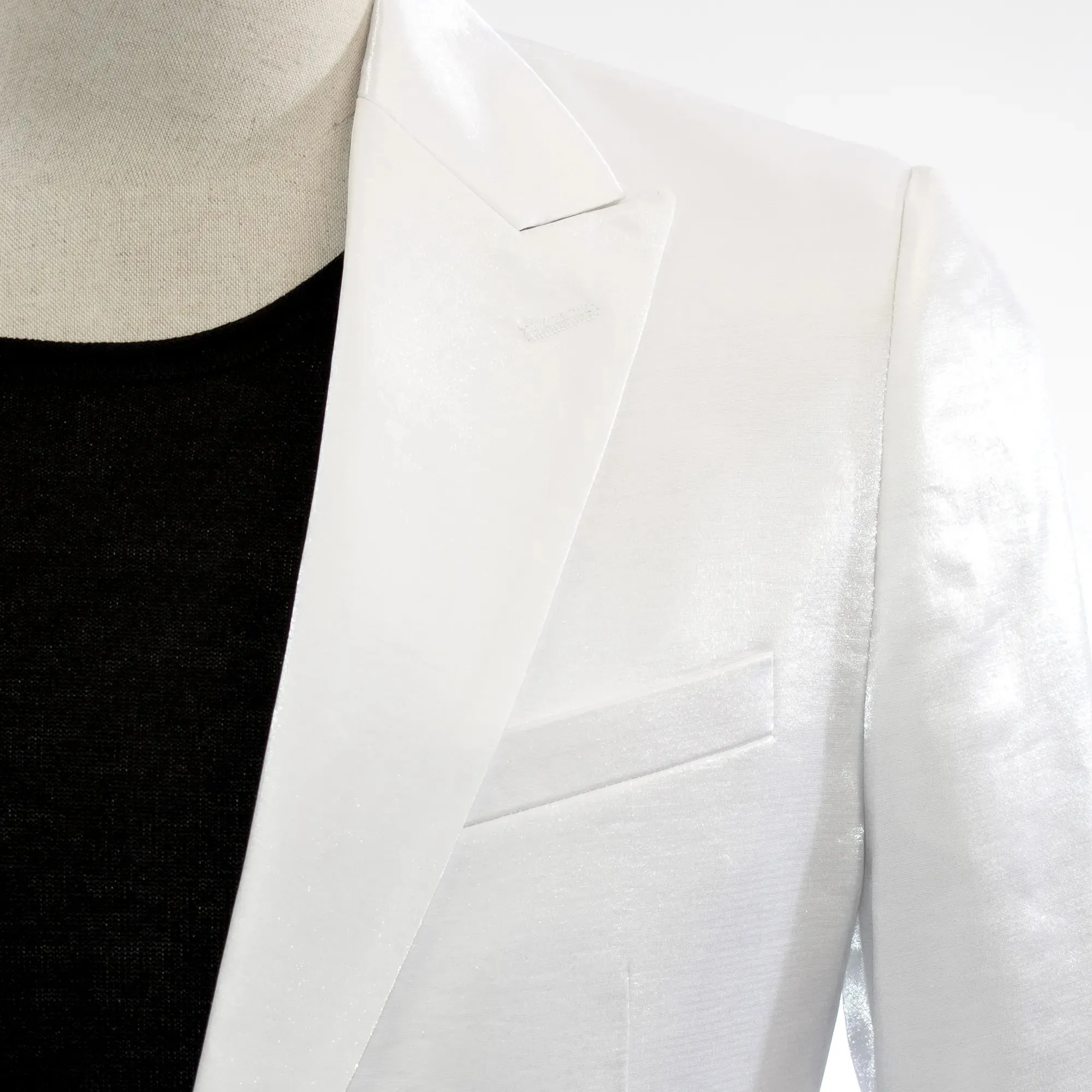 White Metallic 2-Piece Slim-Fit Suit