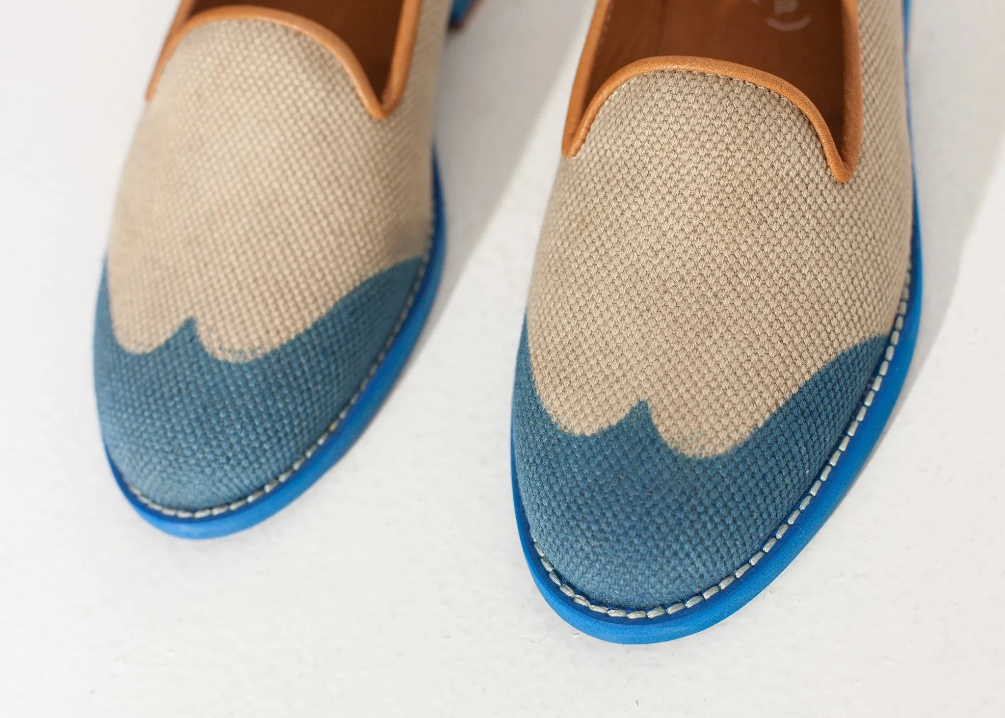 Wingtip Loafer in Blue - More Choice