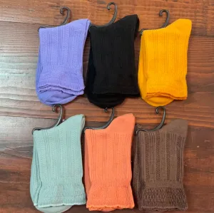 Women’s Colorful Quilted Crew Socks