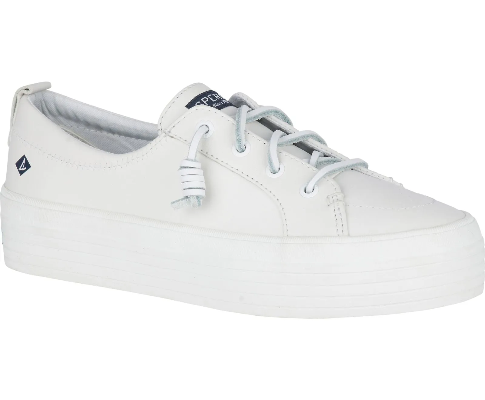 Women's Crest Vibe Platform Leather White