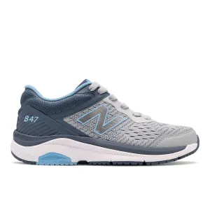 Women's New Balance 847v4 Color: Light Aluminum with Vintage Indigo and Team Carolina
