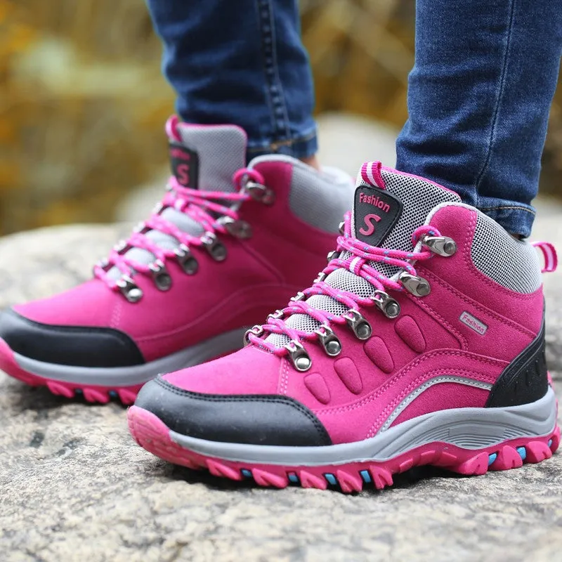 Women's winter fashion anti-skid thermal outdoor hiking sneakers