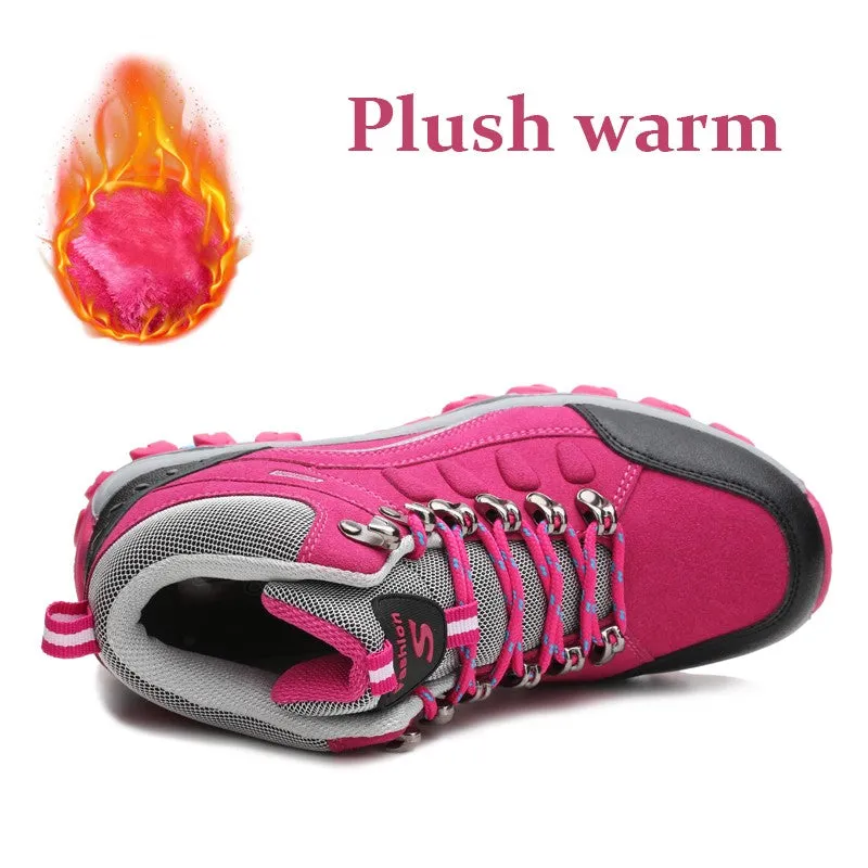 Women's winter fashion anti-skid thermal outdoor hiking sneakers