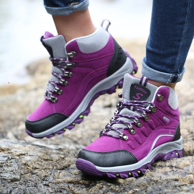 Women's winter fashion anti-skid thermal outdoor hiking sneakers