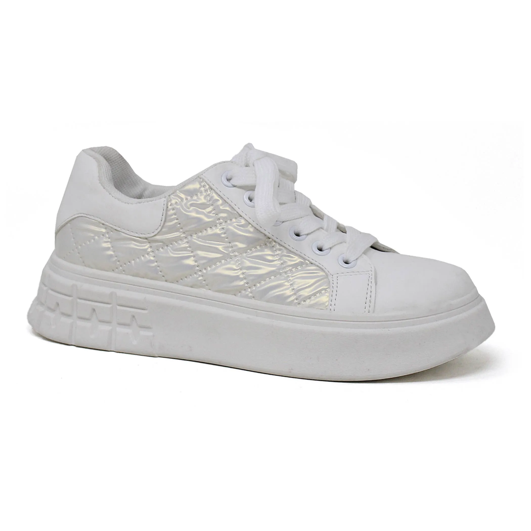 Yoki Womens Tucker-Nylon Quilt Side Sneakers